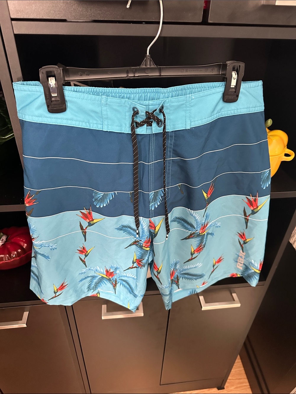RBX Light Blue and Navy Tropical Swim Shorts
